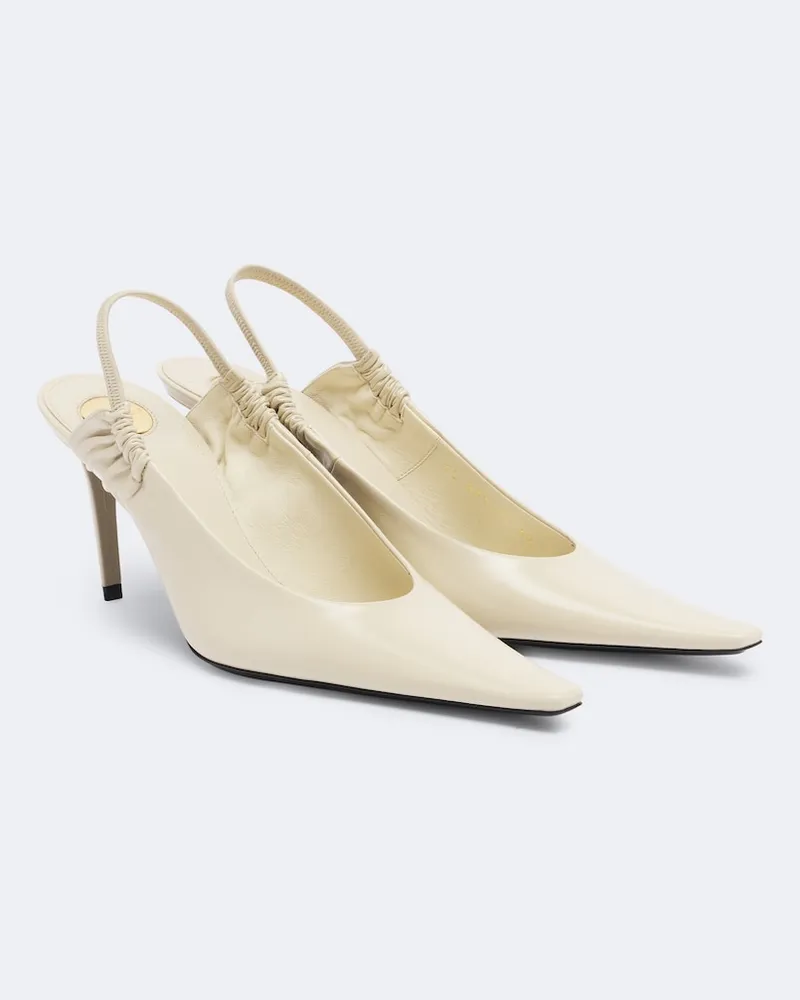 Saint Laurent Pumps slingback Anne-Marie in pelle Bianco