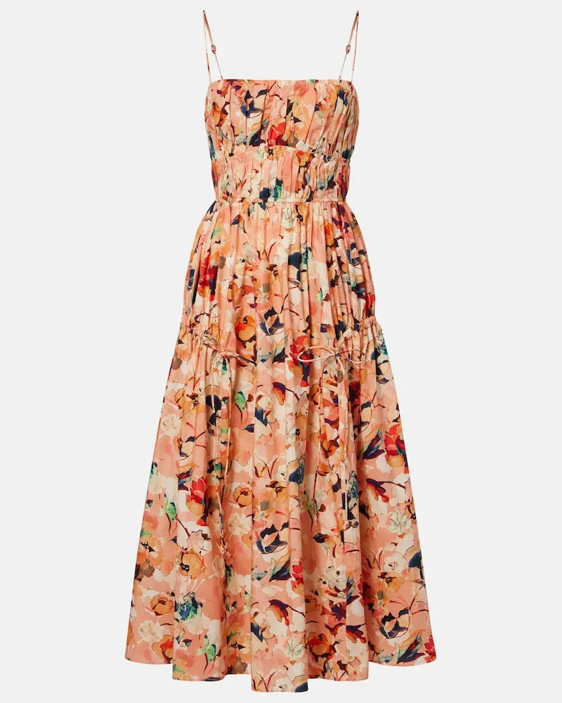 Ulla Johnson Abito lungo Vidri in popeline di cotone Multicolore
