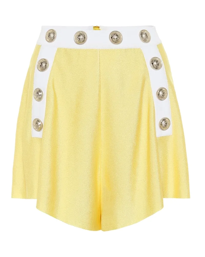 Balmain Shorts a vita alta Giallo