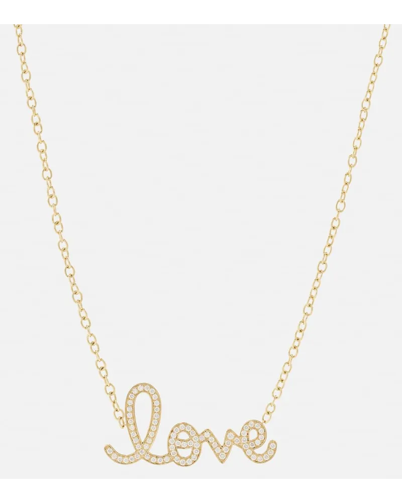 Sydney Evan Collana Love in oro 14kt con diamanti Oro