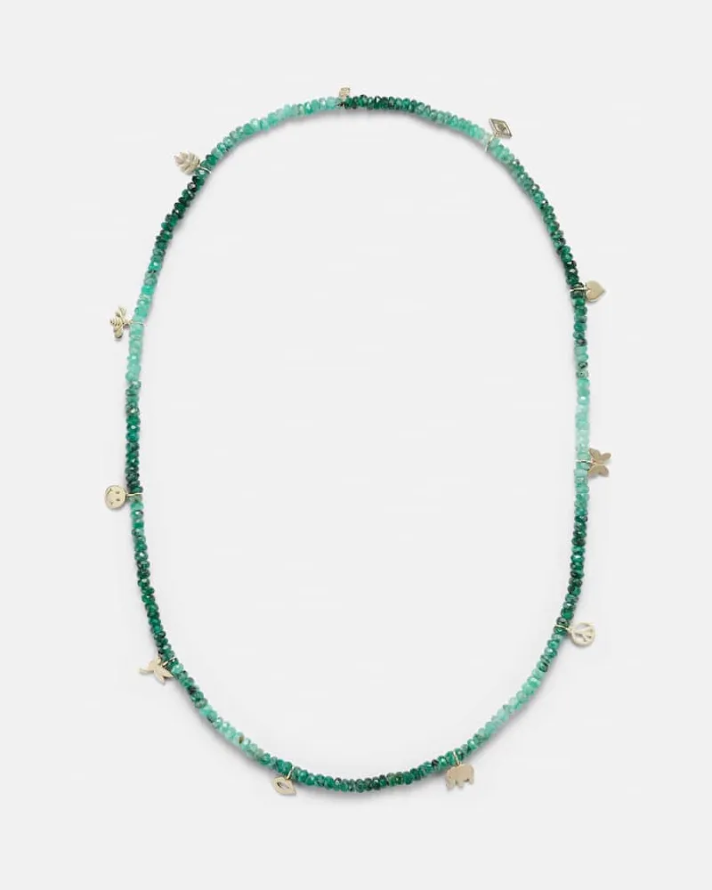 Sydney Evan Collana in oro 14kt con perline Verde