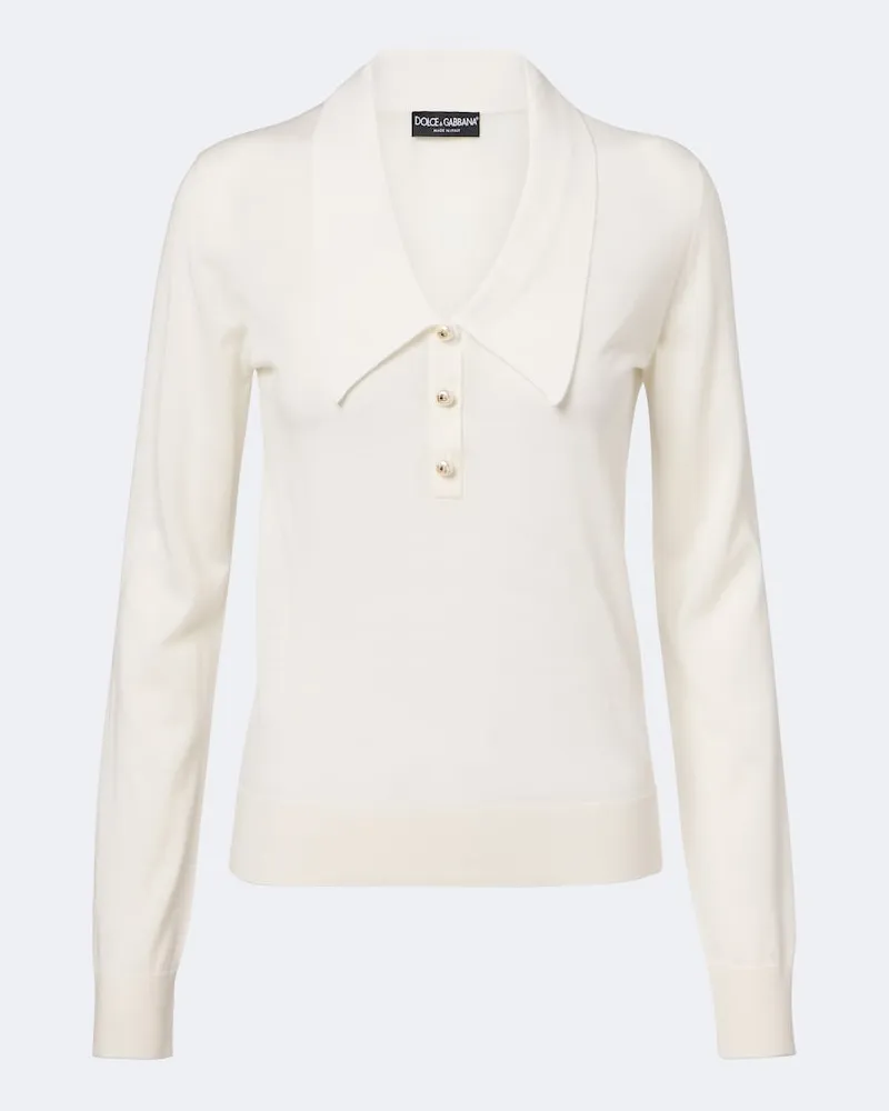Dolce & Gabbana Cardigan in misto cashmere Bianco