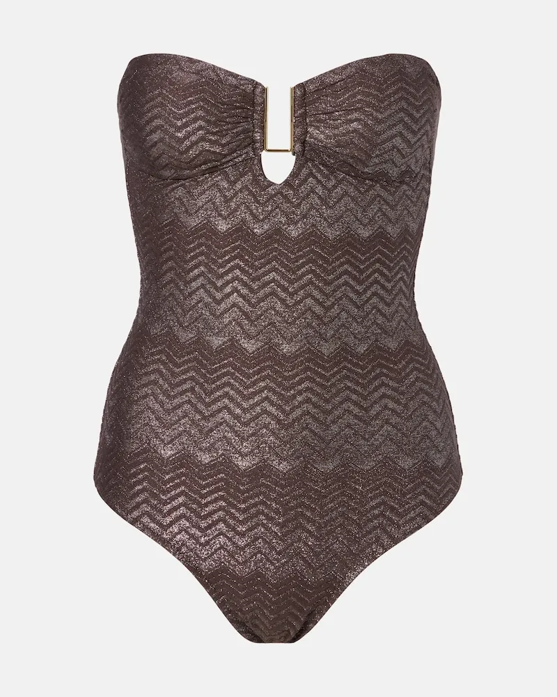 Melissa Odabash Costume intero Argentina con lamÃ Marrone