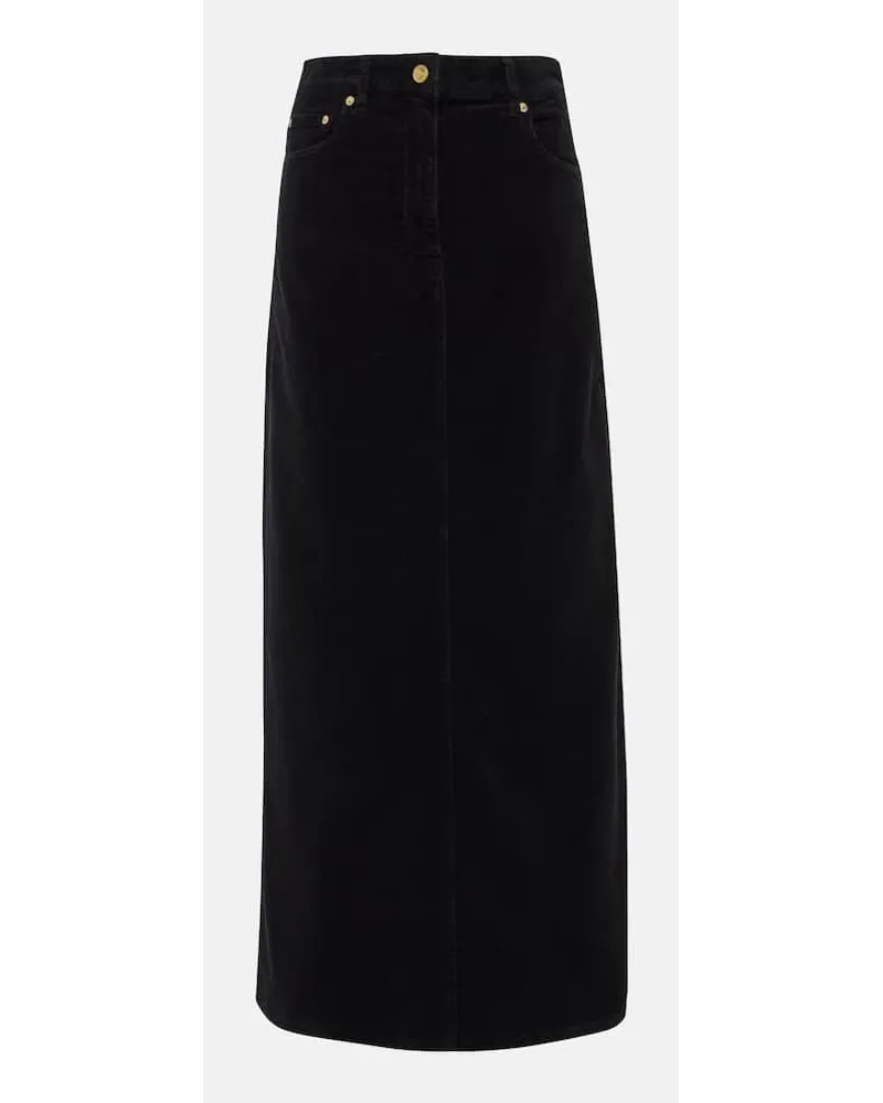 Ganni Gonna lunga in velluto a coste Nero