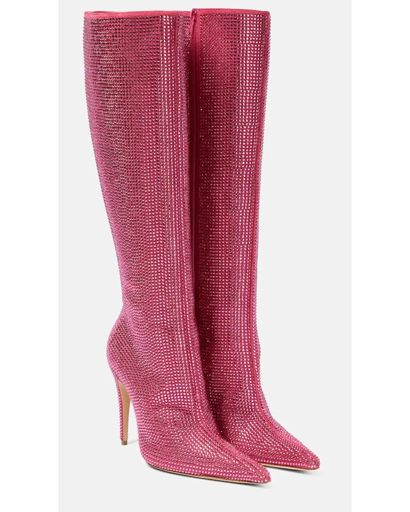 Magda Butrym Stivali in pelle con cristalli Rosa