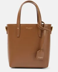 Saint Laurent Borsa Toy Shopping Mini in pelle Marrone