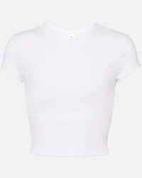 alo T-shirt cropped Alosoft in jersey Bianco