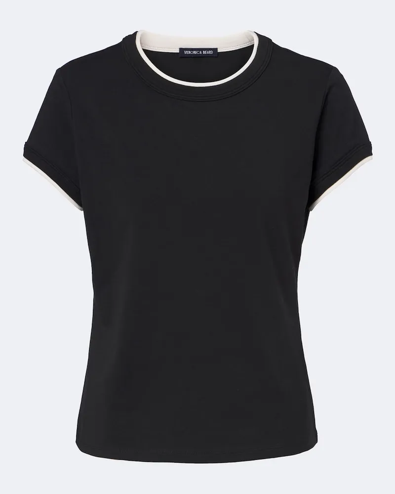 Veronica Beard T-shirt Devin in misto cotone Nero