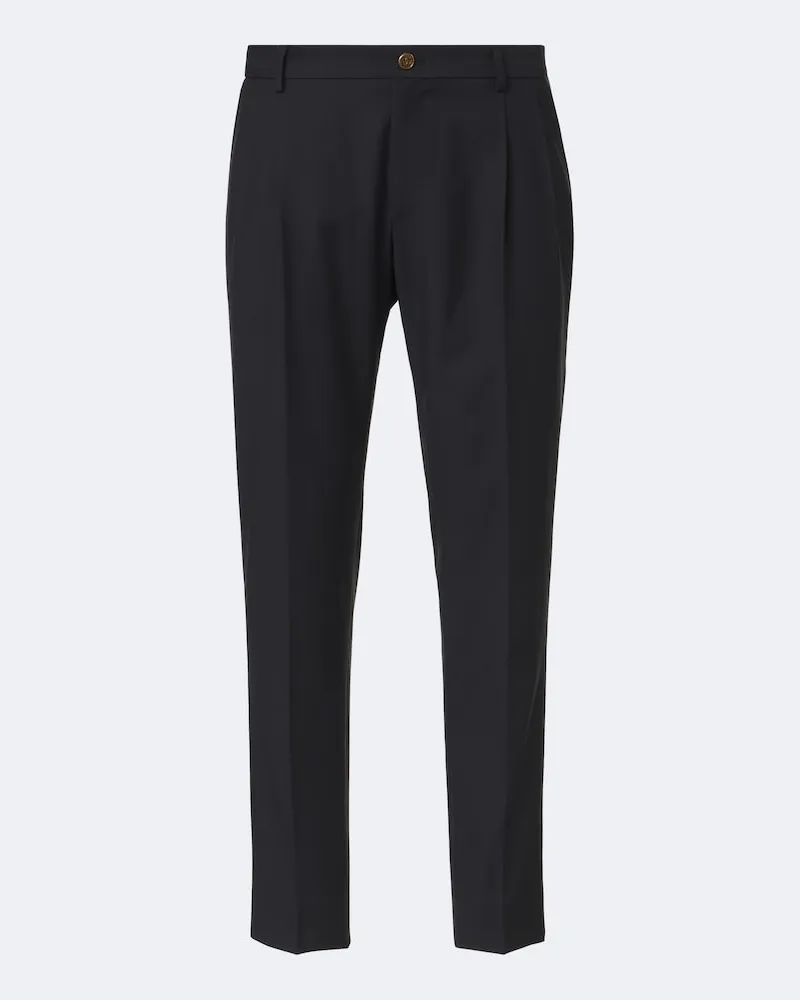 Dolce & Gabbana Pantaloni in gabardine di lana vergine Blu