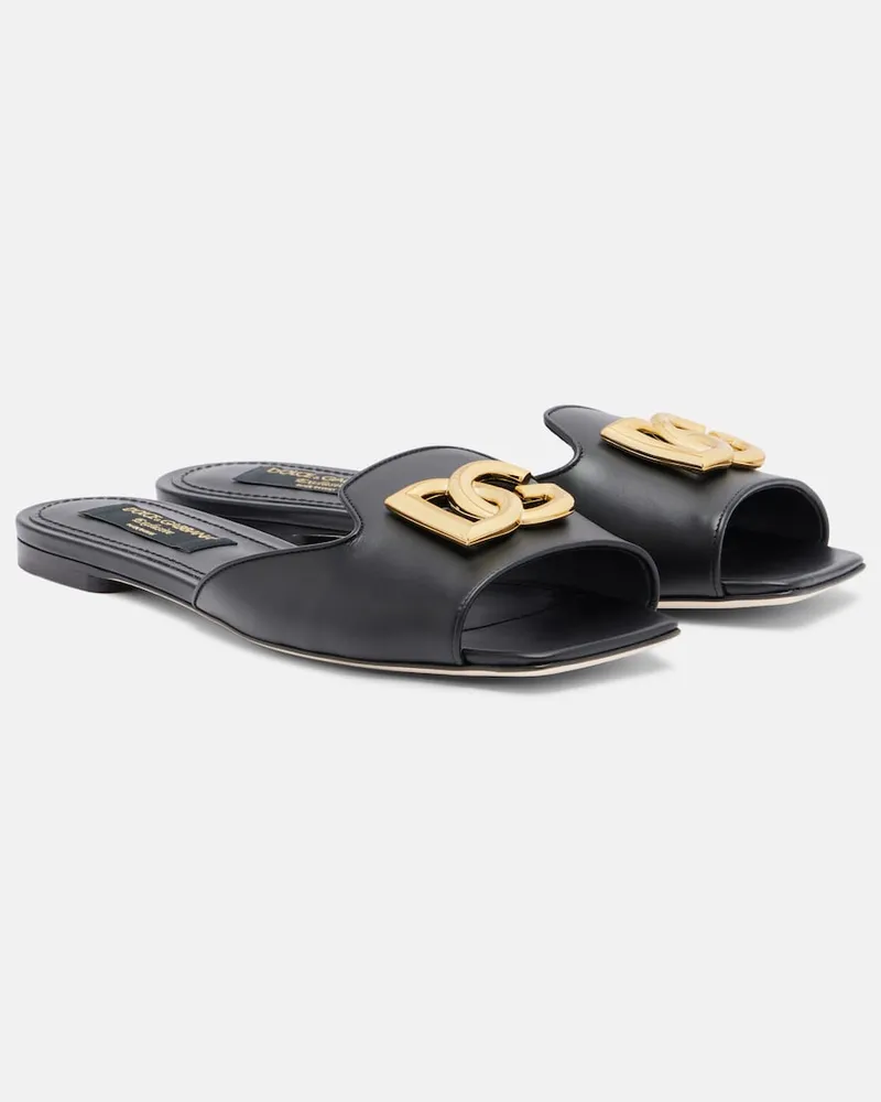 Dolce & Gabbana Mules Abaya DG in pelle Nero