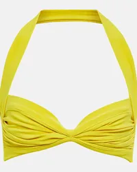 Norma Kamali Top bikini Bill arricciato Giallo