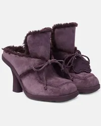 Burberry Mules in suede con shearling Viola