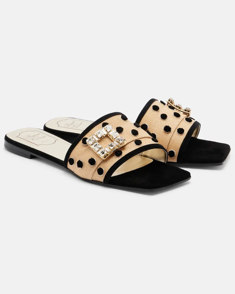 Roger Vivier Sandali TrÃ¨s Vivier con suede a pois Beige