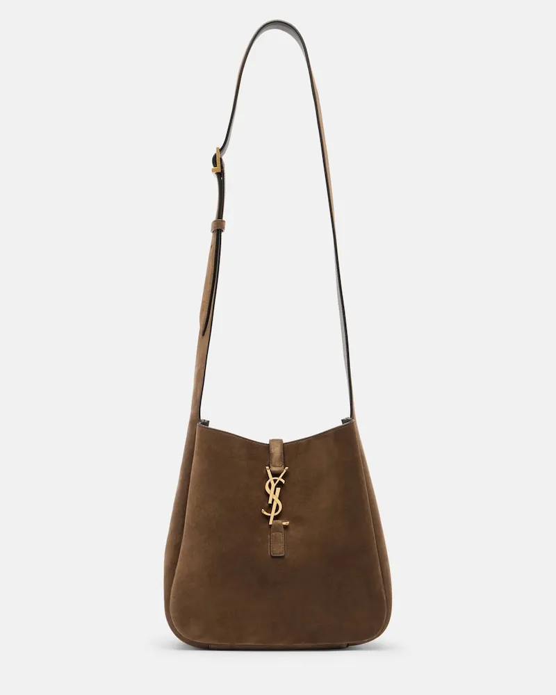 Saint Laurent Borsa a tracolla Le 5 À 7 Supple Small in suede Marrone