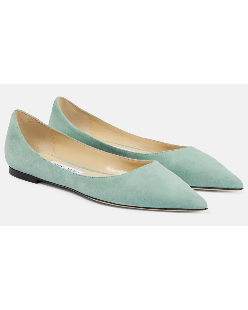 Jimmy Choo Ballerine Love in suede Verde
