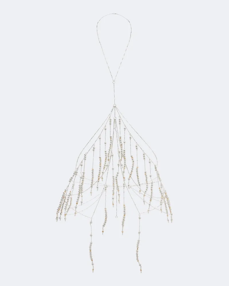 Paco Rabanne Body chain con perline Argento