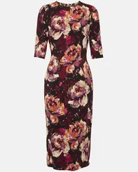 Dolce & Gabbana Abito midi in cady con stampa floreale Multicolore