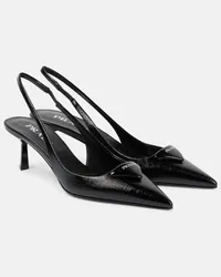 Prada Pumps slingback Logo 55 in pelle Nero