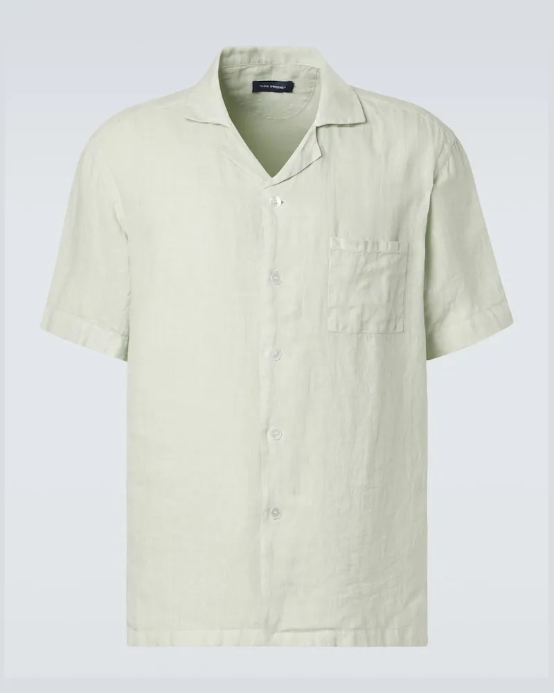 Thom Sweeney Camicia in lino Verde