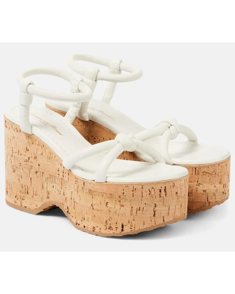 Gianvito Rossi Sandali Alma in pelle con zeppa Bianco