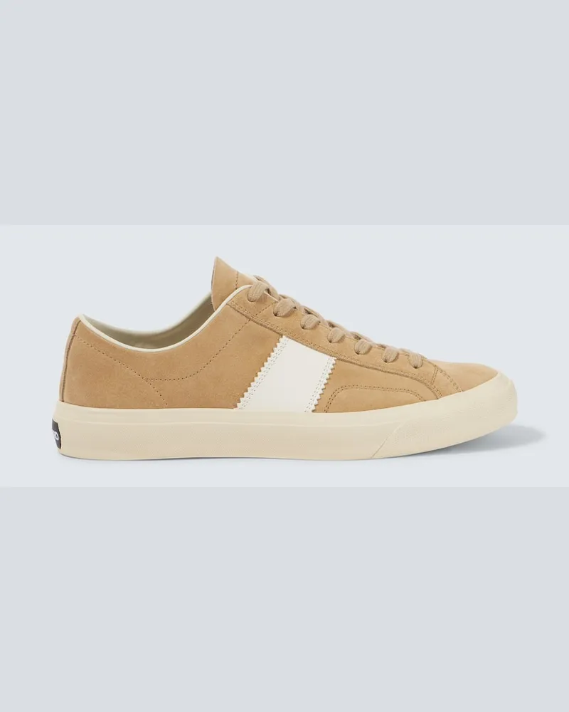 Tom Ford Sneakers Cambridge in suede con pelle Beige