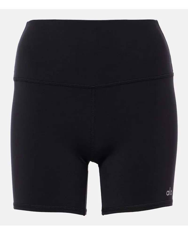 alo Shorts Airbrush a vita alta Nero