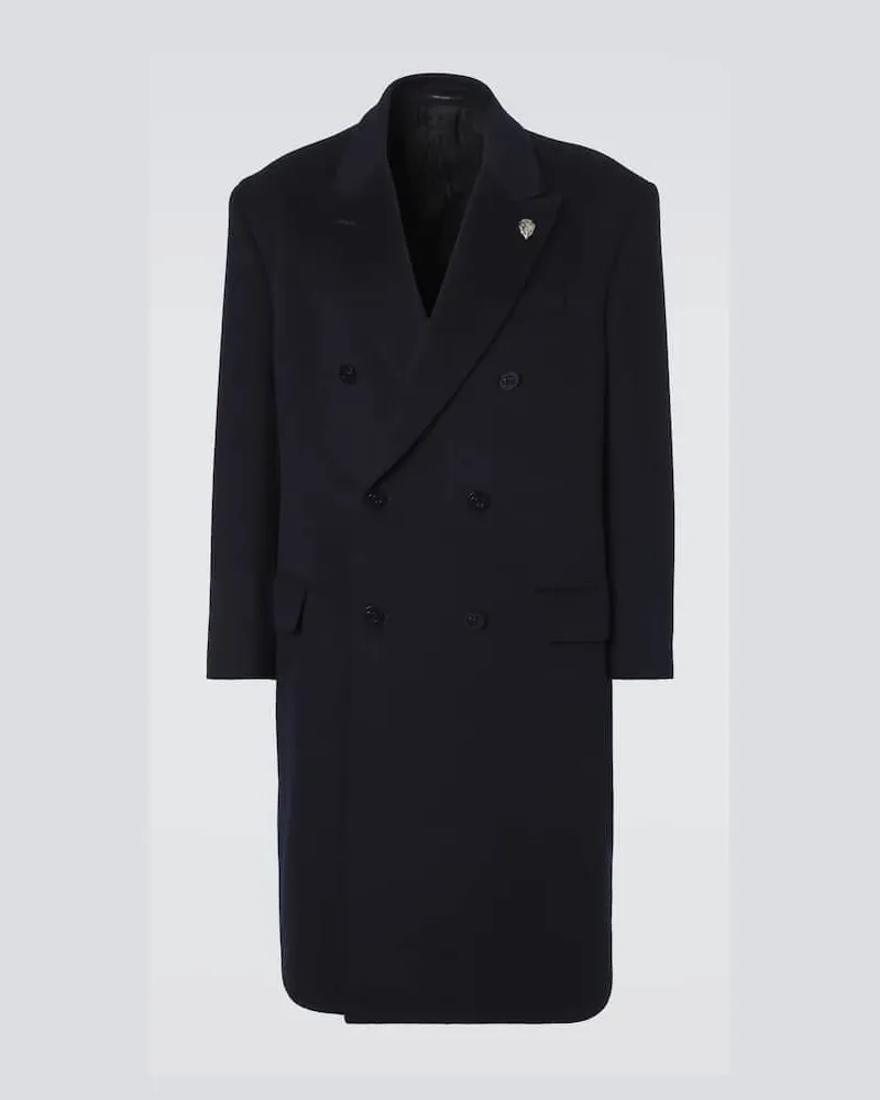 Gucci Cappotto doppiopetto in cashmere Blu