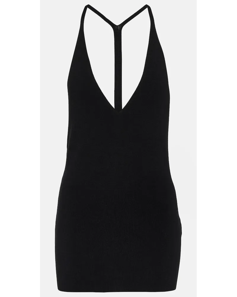 Totême Top in misto lana e seta Nero