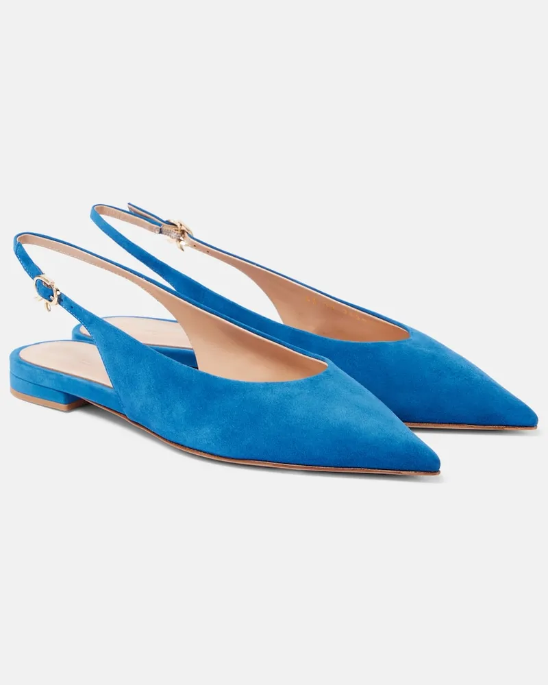 Gianvito Rossi Ballerine slingback in suede Blu