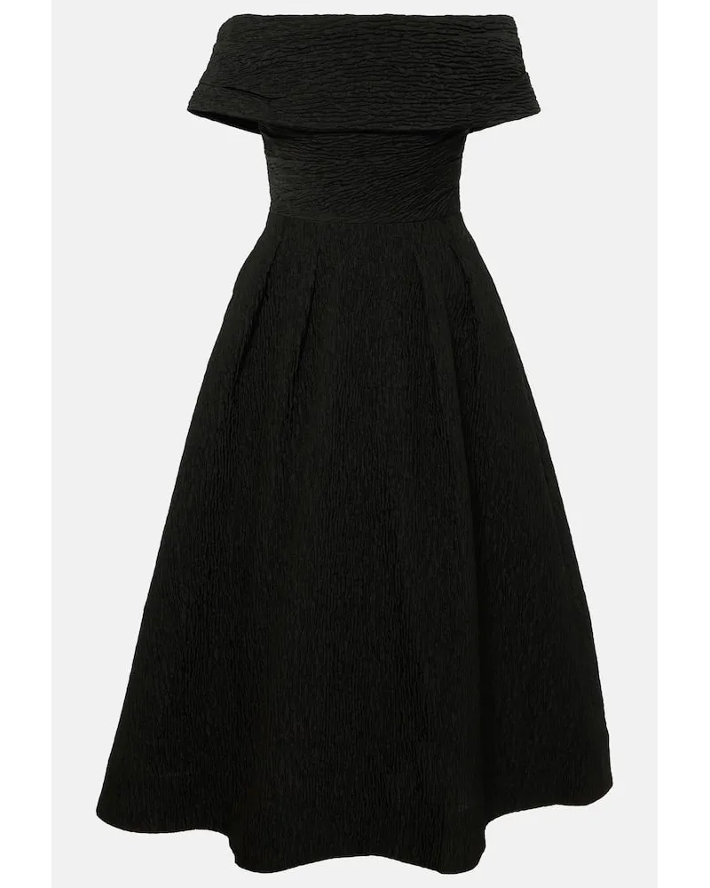 Rebecca Vallance Bridal - Abito midi Helene in broccato Nero