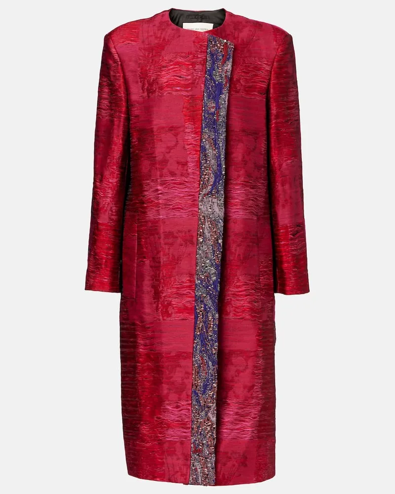 Dries van Noten Cappotto in jacquard di misto cotone Rosa