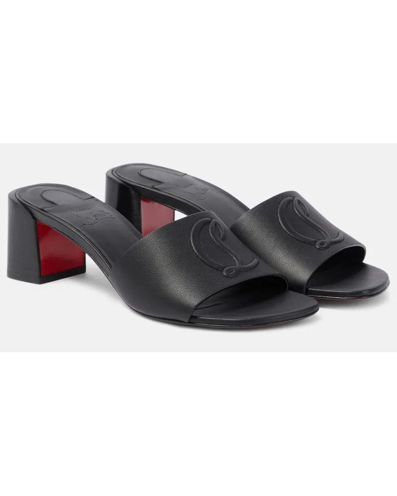 Christian Louboutin Sandali So CL 55 in pelle con logo Nero