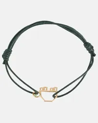 Aliita Bracciale Turtle in corda e oro 9kt con smeraldo Verde