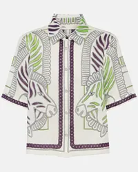 Tory Burch Camicia in lino con stampa Multicolore