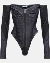 Thierry Mugler Body di jeans Blu