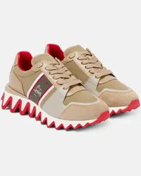 Christian Louboutin Sneakers Nastroshark in pelle e canvas Beige