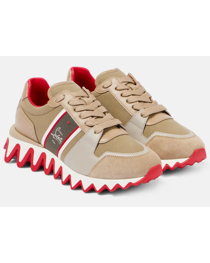 Christian Louboutin Sneakers Nastroshark in pelle e canvas Beige