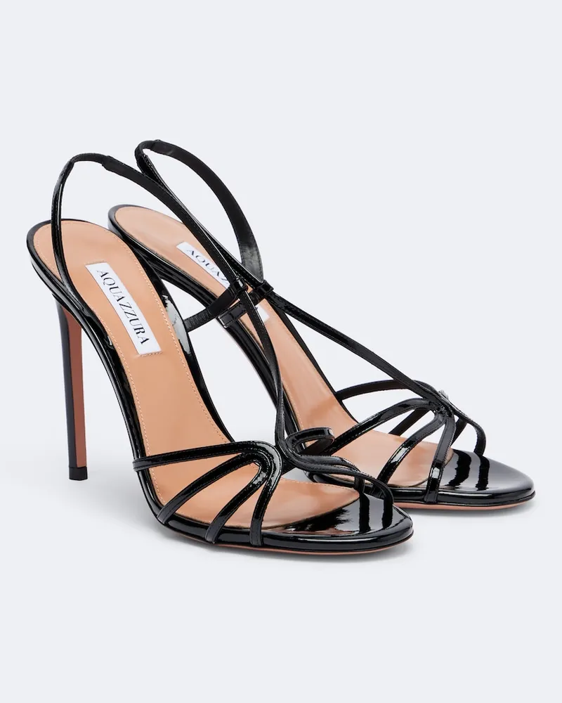 Aquazzura Sandali slingback Talk To Me in vernice Nero