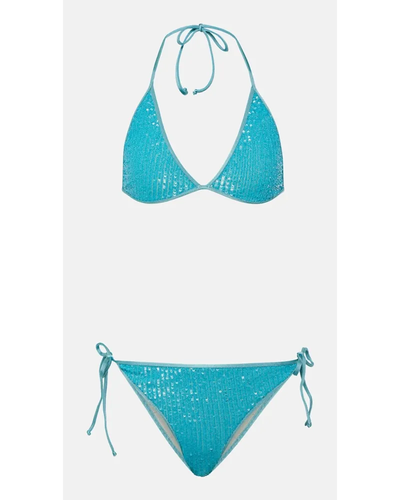Adriana Degreas Bikini con paillettes Blu