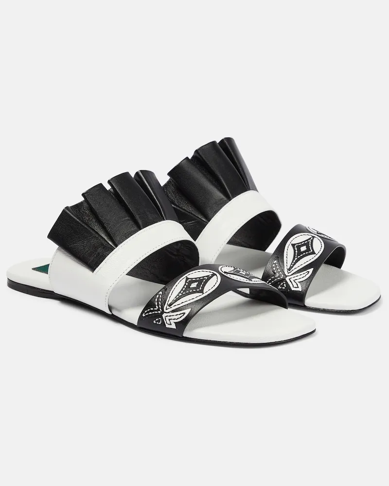 Emilio Pucci Sandali in pelle con ricamo Multicolore