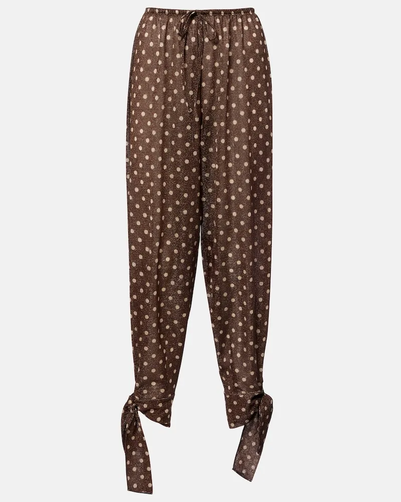 Oséree OsÃ©ree Pantaloni LumiÃ¨re a pois Marrone