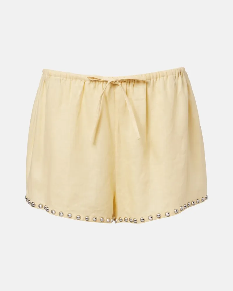 STAUD Shorts Paddle in lino Giallo