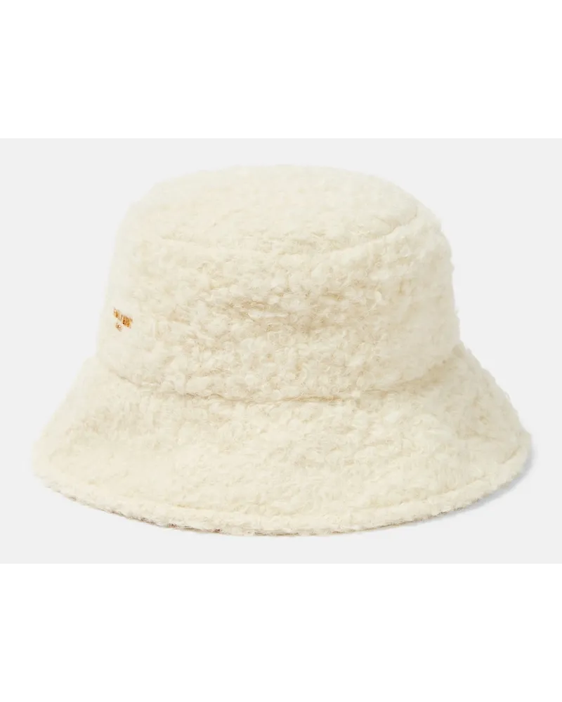 Balmain Cappello da pescatore in misto lana Bianco