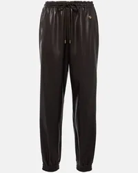 Stella McCartney Pantaloni sportivi in similpelle Marrone