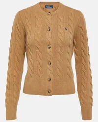 Ralph Lauren Cardigan in maglia di lana e cashmere Beige