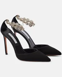 Aquazzura Pumps Comet in canvas con decorazioni Nero