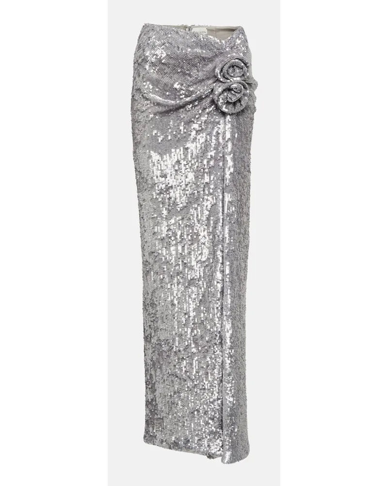 Magda Butrym Gonna lunga con paillettes Argento