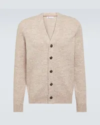 Brunello Cucinelli Cardigan in misto lana e cotone Beige