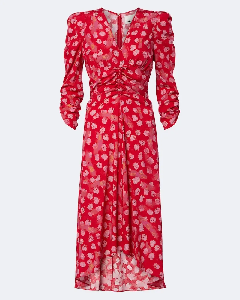 Isabel Marant Abito midi Albini in misto seta Rosso