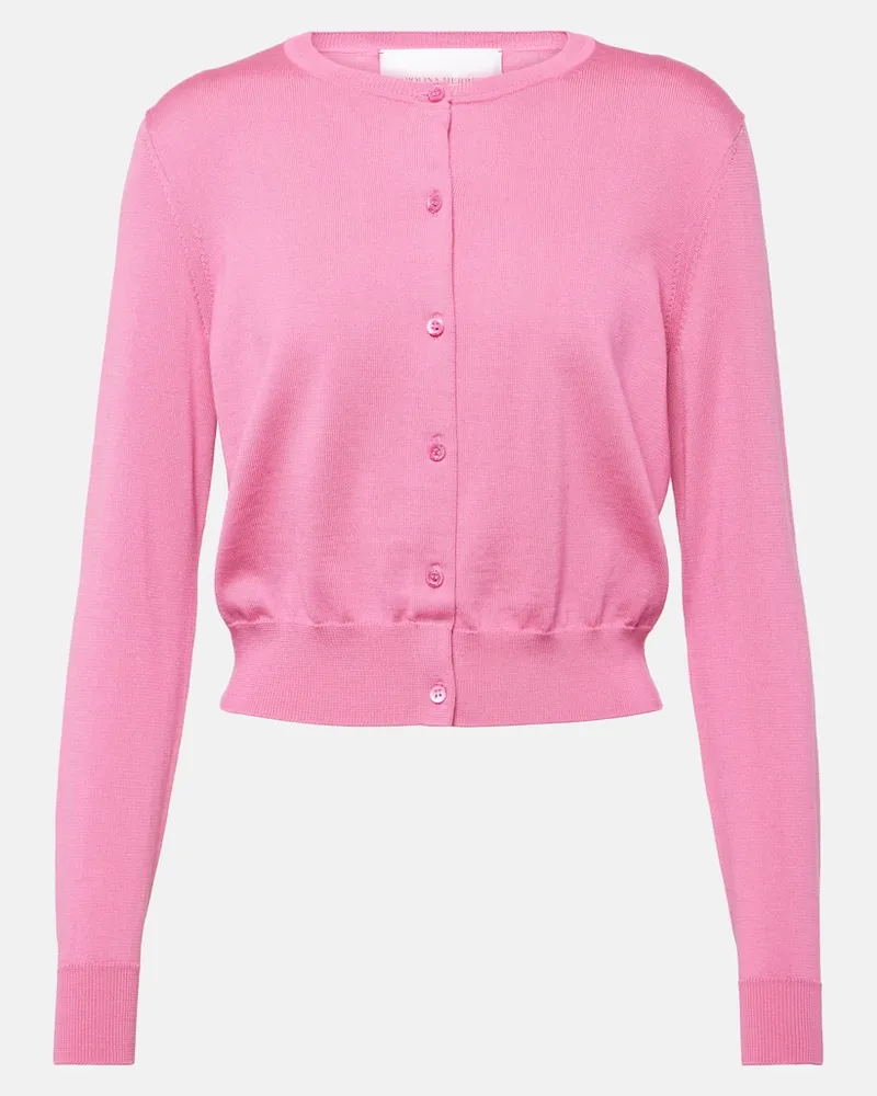 Carolina Herrera New York Cardigan in seta e cotone Rosa